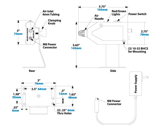 Intellistat Ion Air Nozzle-Dimensions